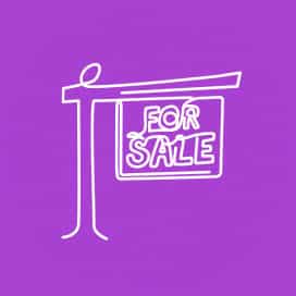 Line Drawing of a Real Estate For Sale Sign